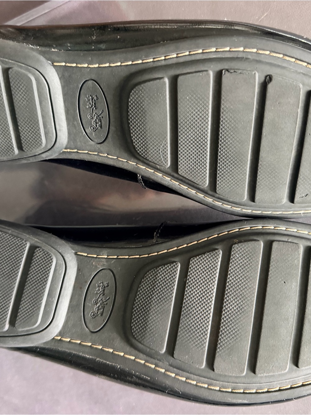 COACH Women’s Black Patent Leather Driving Loafers - Picture 4 of 5